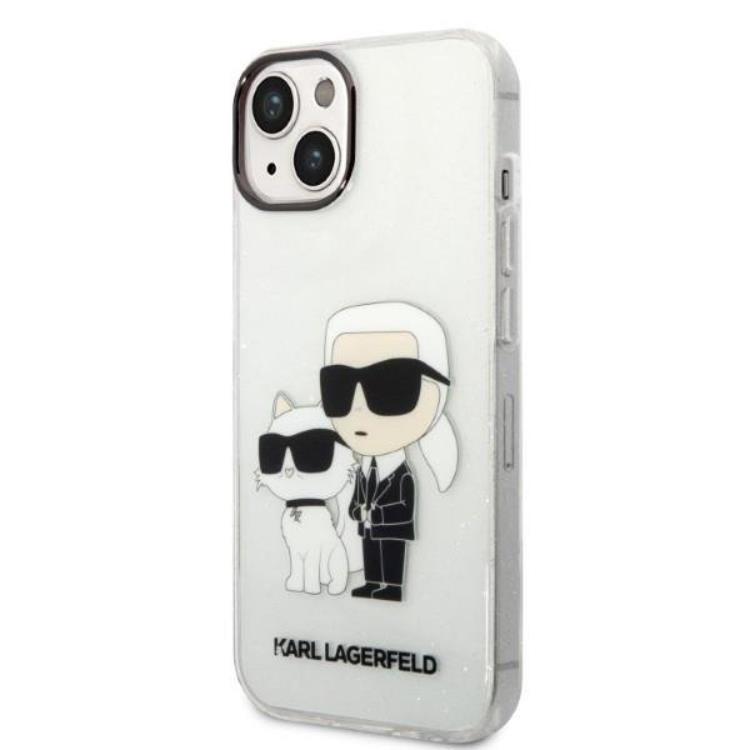 KARL LAGERFELD Karl Lagerfeld iPhone 14 Plus Skal IML GLIT NFT Karl & Choupette - Clear
