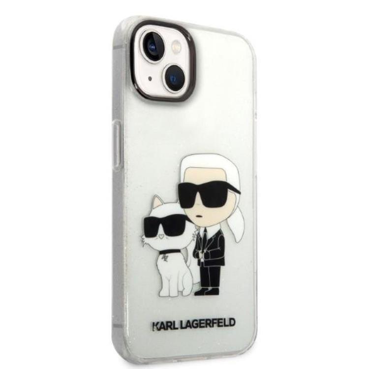 KARL LAGERFELD Karl Lagerfeld iPhone 14 Plus Skal IML GLIT NFT Karl & Choupette - Clear