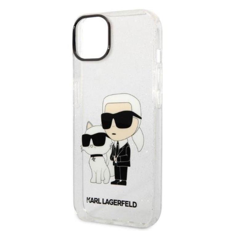 KARL LAGERFELD Karl Lagerfeld iPhone 14 Plus Skal IML GLIT NFT Karl & Choupette - Clear