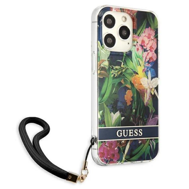 Guess Guess iPhone 13 Pro Skal Flower Strap - Blå