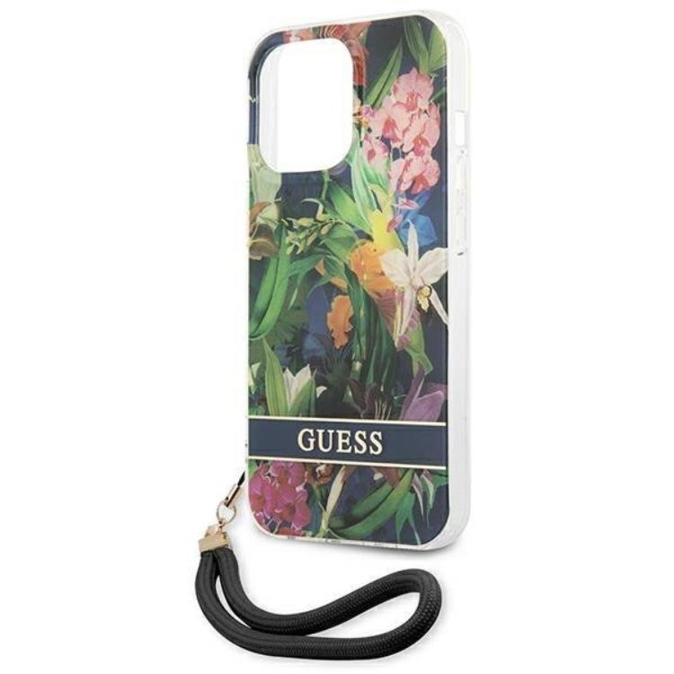Guess Guess iPhone 13 Pro Skal Flower Strap - Blå