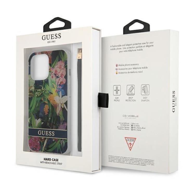 Guess Guess iPhone 13 Pro Skal Flower Strap - Blå