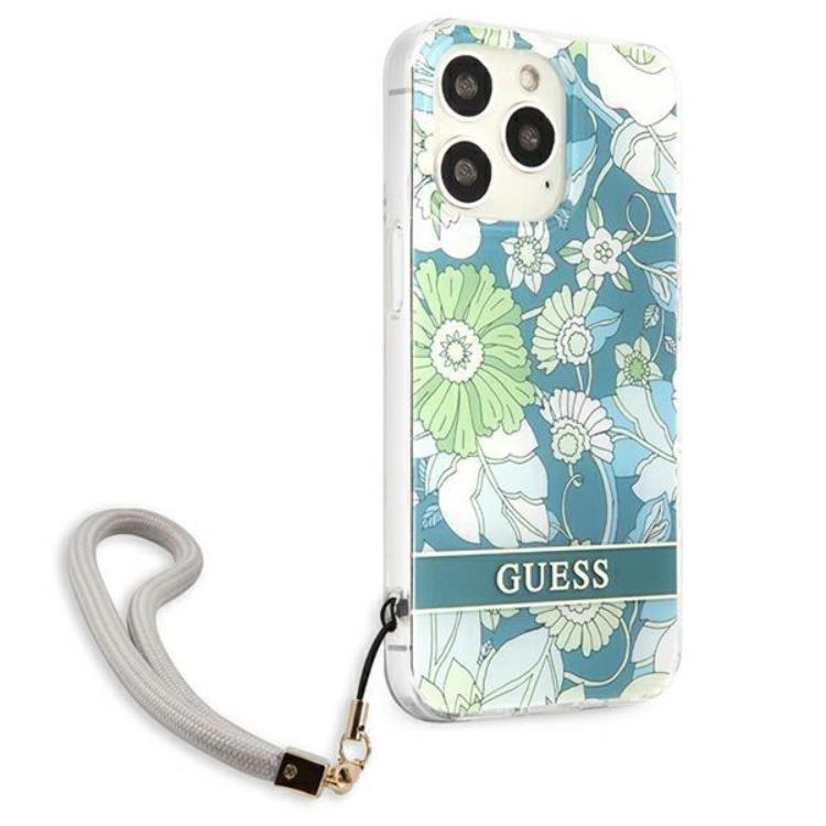 Guess Guess iPhone 13 Pro Skal Flower Strap - Grön