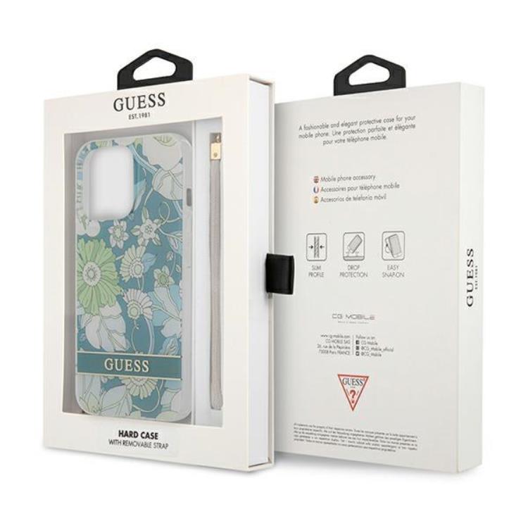 Guess Guess iPhone 13 Pro Skal Flower Strap - Grön