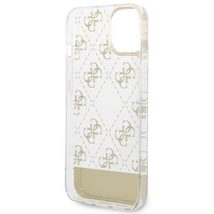 Guess GUESS iPhone 14 Plus Skal Pattern Script - Guld