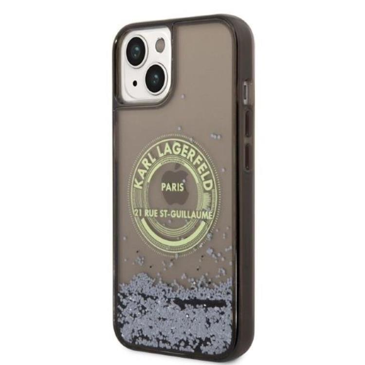 KARL LAGERFELD Karl Lagerfeld iPhone 14 Plus Skal Liquid Glitter RSG - Svart