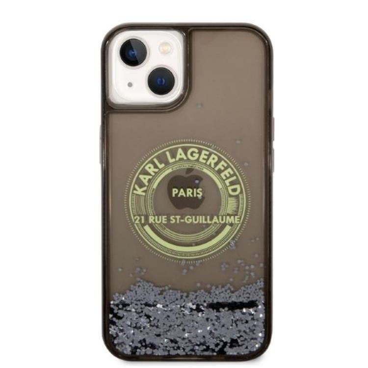 KARL LAGERFELD Karl Lagerfeld iPhone 14 Plus Skal Liquid Glitter RSG - Svart