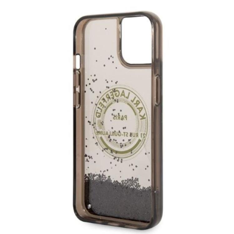 KARL LAGERFELD Karl Lagerfeld iPhone 14 Plus Skal Liquid Glitter RSG - Svart
