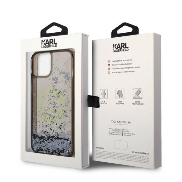 KARL LAGERFELD Karl Lagerfeld iPhone 14 Plus Skal Liquid Glitter RSG - Svart