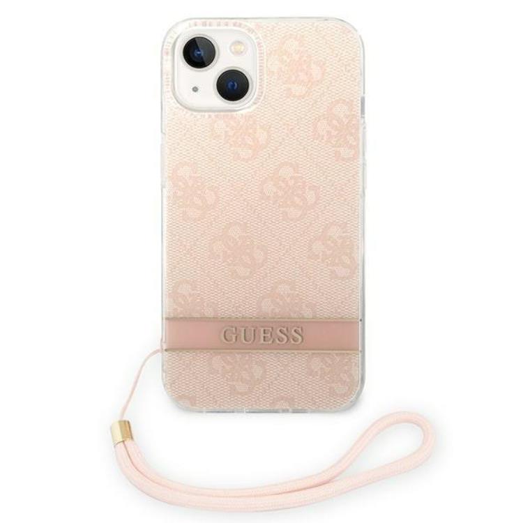 Guess GUESS iPhone 14 Plus Skal Print Strap - Rosa