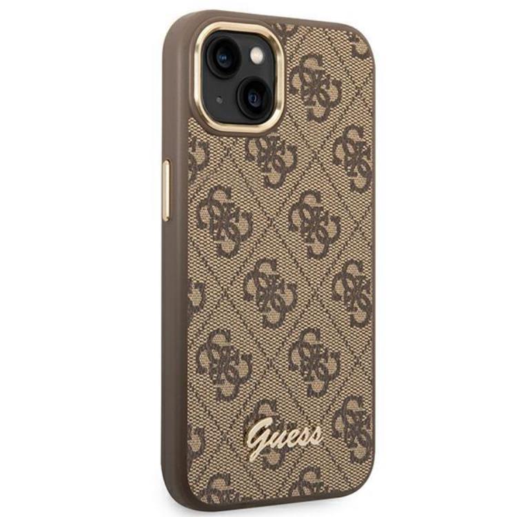 Guess GUESS iPhone 14 Skal Vintage Gold Logo - Brun