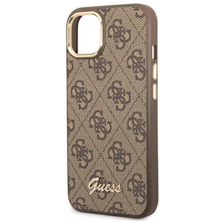 Guess GUESS iPhone 14 Skal Vintage Gold Logo - Brun