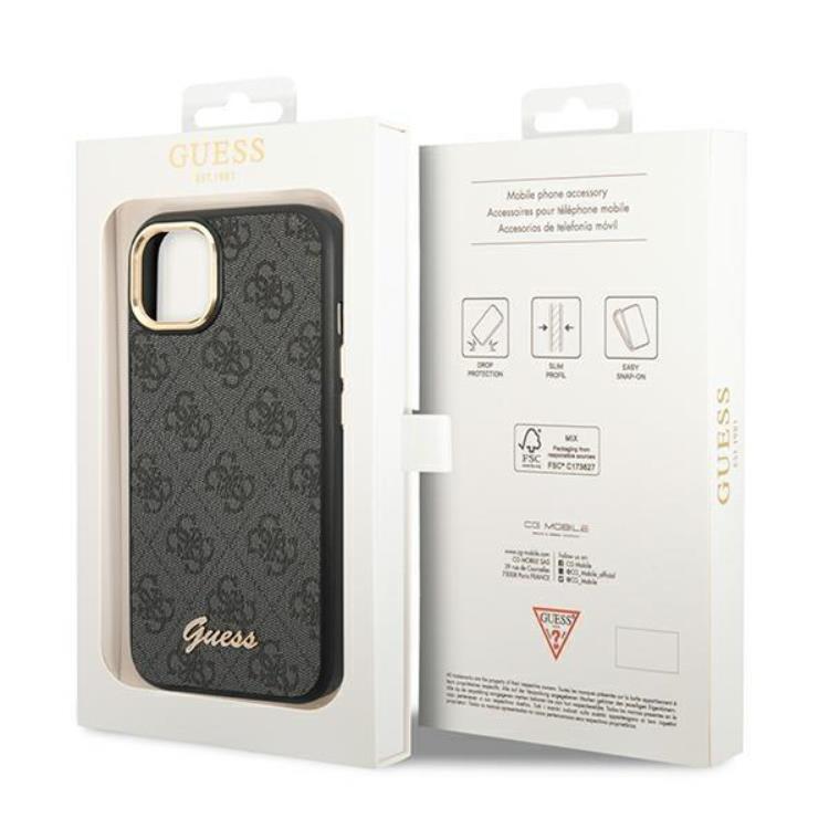 Guess GUESS iPhone 14 Skal Vintage Gold Logo - Svart
