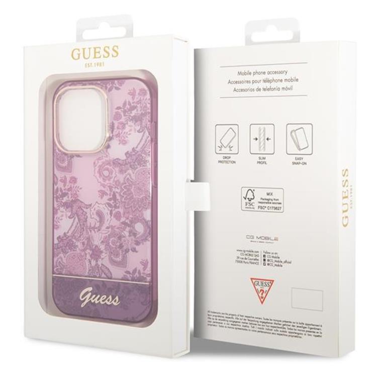 Guess GUESS iPhone 14 Pro Max Skal Porcelain Collection - Fuschia
