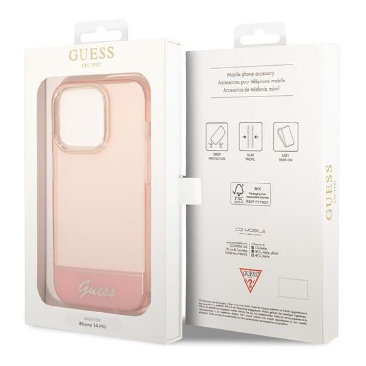 Guess GUESS iPhone 14 Pro Max Skal Translucent - Rosa