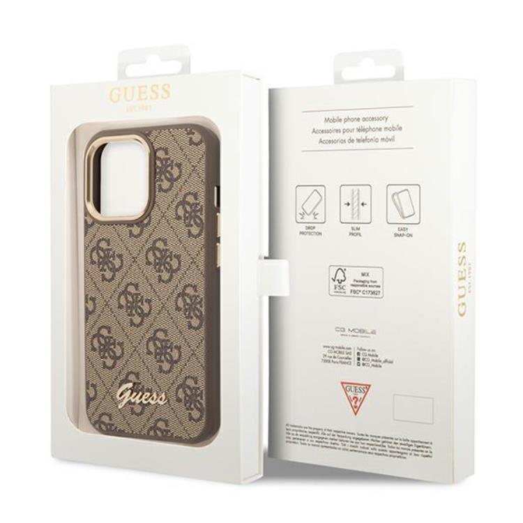 Guess GUESS iPhone 14 Pro Max Skal Vintage Gold Logo - Brun