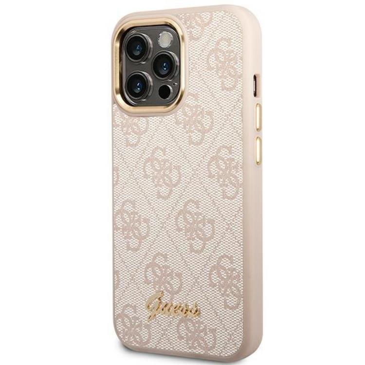 Guess GUESS iPhone 14 Pro Max Skal 4G Vintage Gold Logo - Rosa