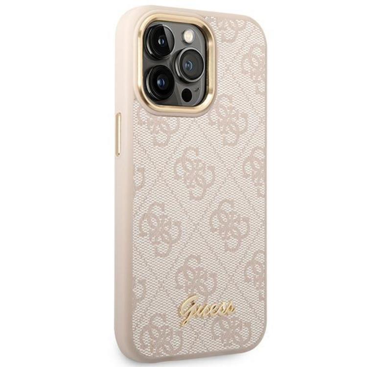 Guess GUESS iPhone 14 Pro Max Skal 4G Vintage Gold Logo - Rosa