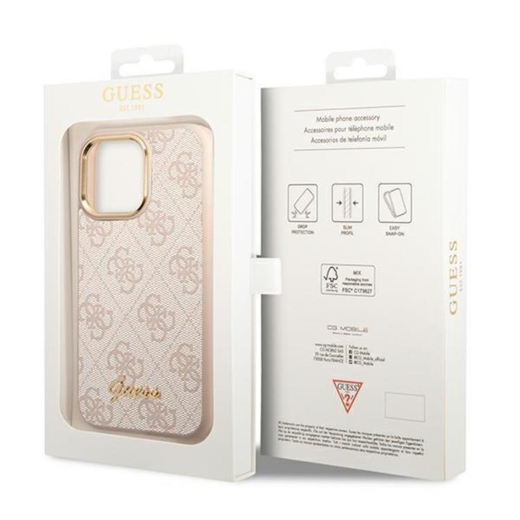 Guess GUESS iPhone 14 Pro Max Skal 4G Vintage Gold Logo - Rosa