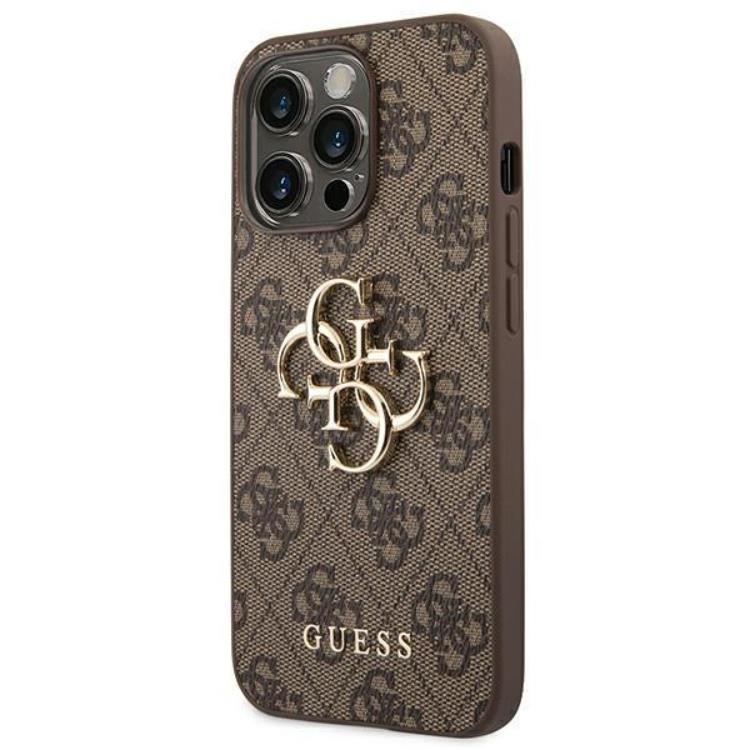 Guess GUESS iPhone 14 Pro Skal Big Metall Logo - Brun