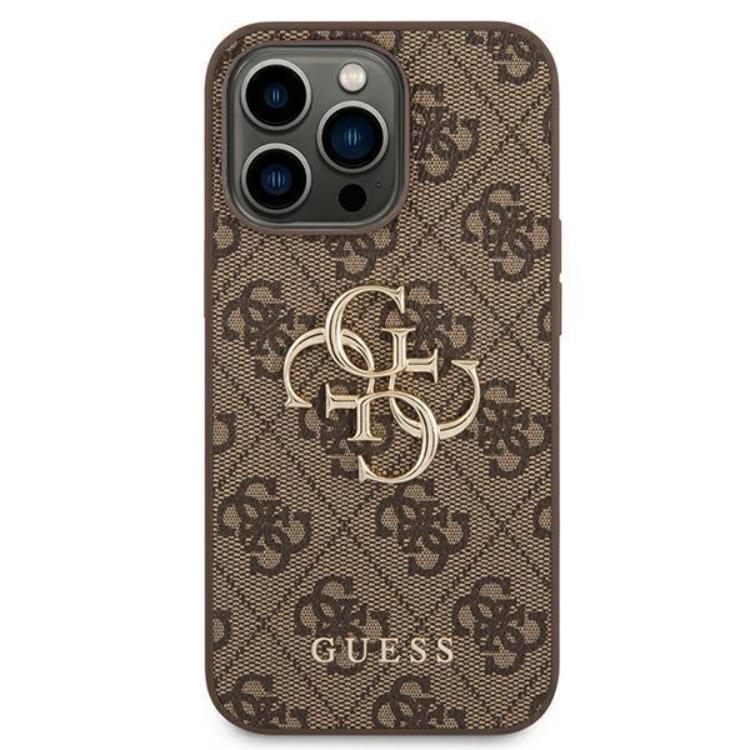 Guess GUESS iPhone 14 Pro Skal Big Metall Logo - Brun