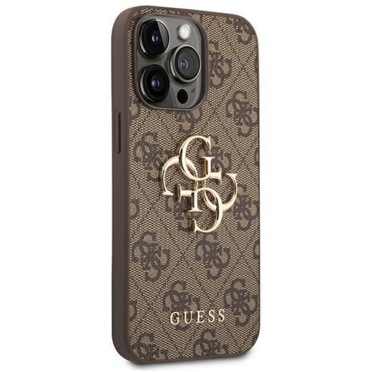Guess GUESS iPhone 14 Pro Skal Big Metall Logo - Brun