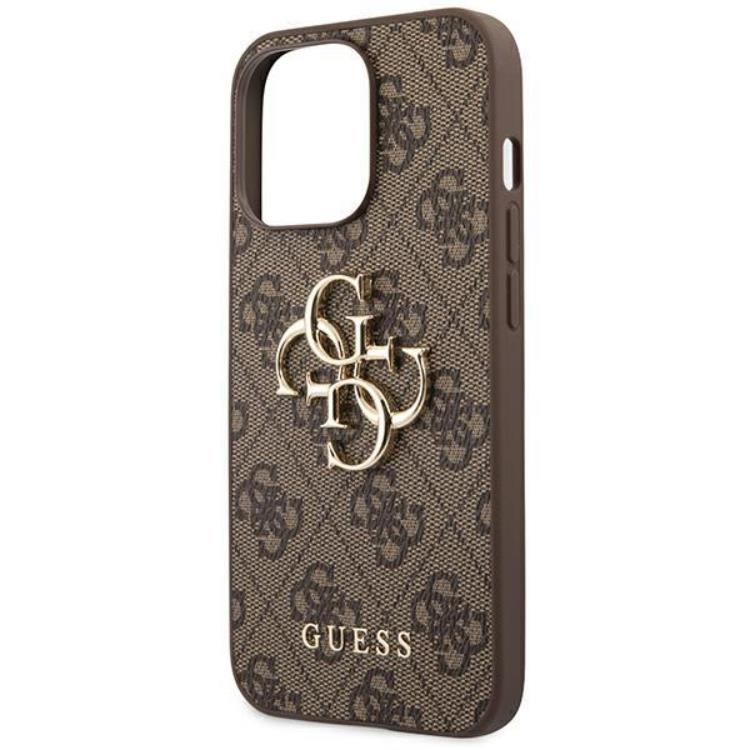 Guess GUESS iPhone 14 Pro Skal Big Metall Logo - Brun