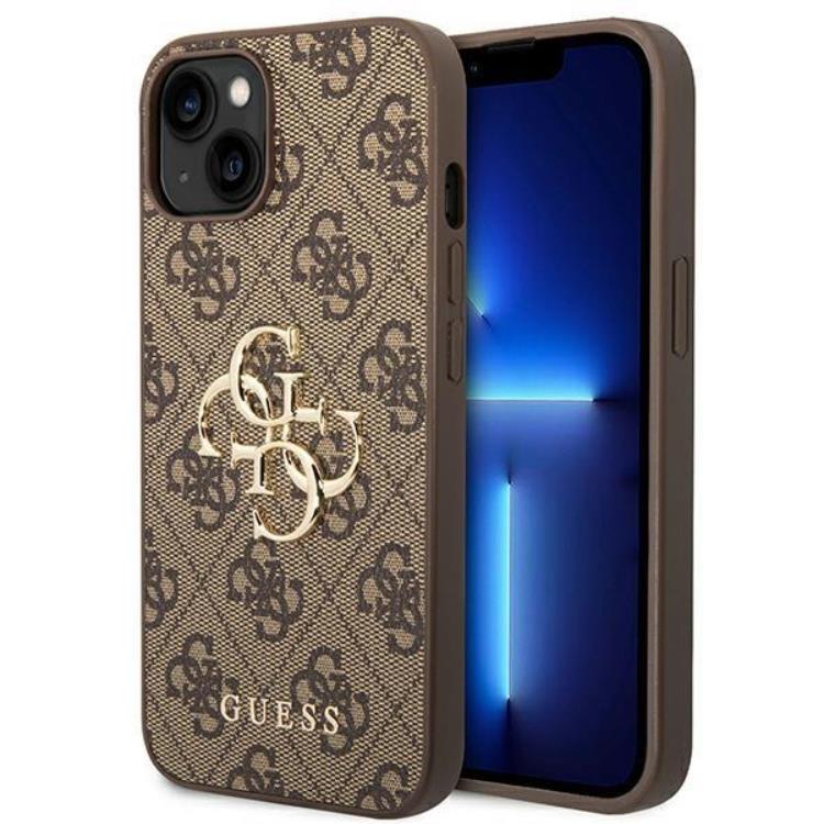 Guess GUESS iPhone 14 Skal Big Metall Logo - Brun