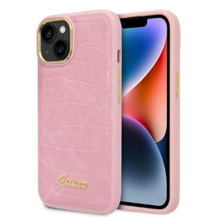 Guess GUESS iPhone 14 Skal Croco Collection - Rosa