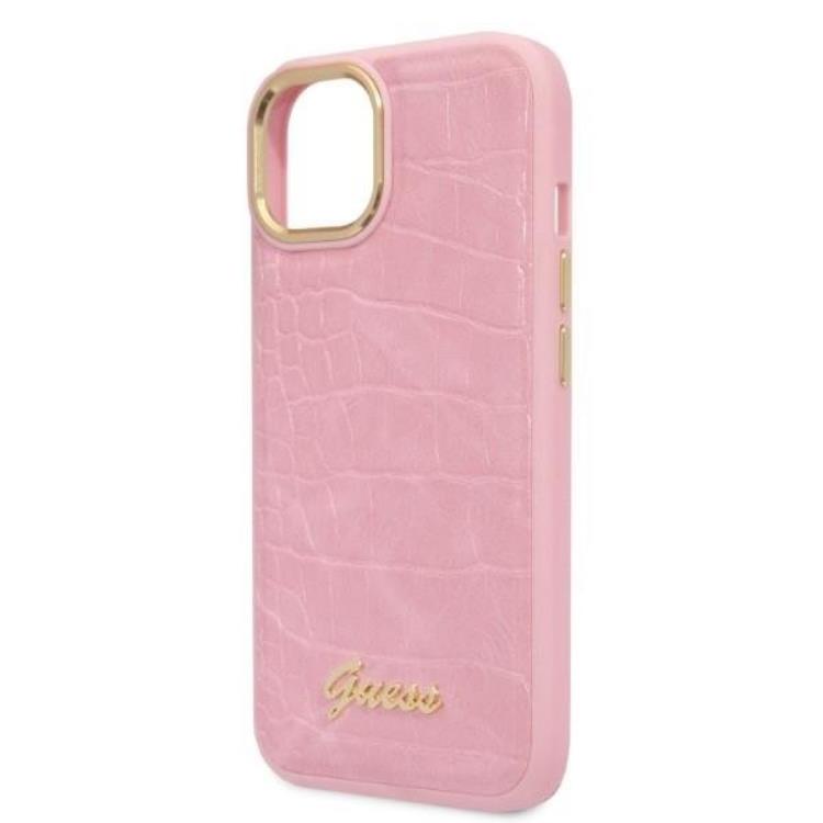 Guess GUESS iPhone 14 Skal Croco Collection - Rosa