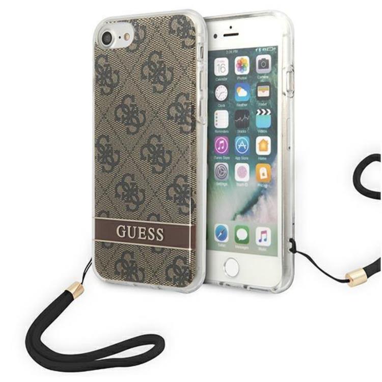 Guess Guess iPhone 7/8/SE (2020/2022) Skal Print Strap - Brun