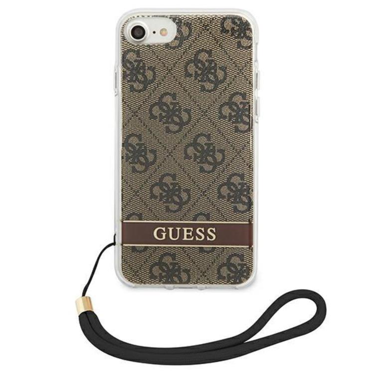 Guess Guess iPhone 7/8/SE (2020/2022) Skal Print Strap - Brun