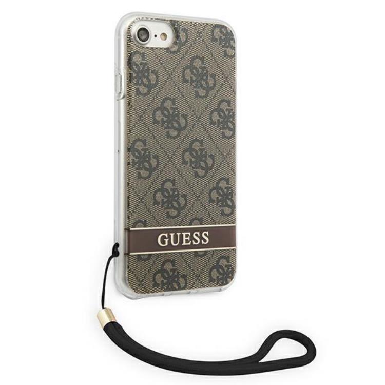 Guess Guess iPhone 7/8/SE (2020/2022) Skal Print Strap - Brun