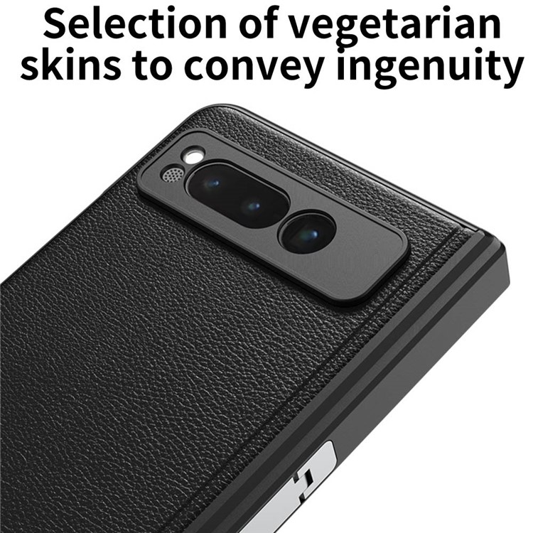 GKK GKK Mobilskal till Google Pixel Fold Kickstand PU-Läder Carbon - Svart