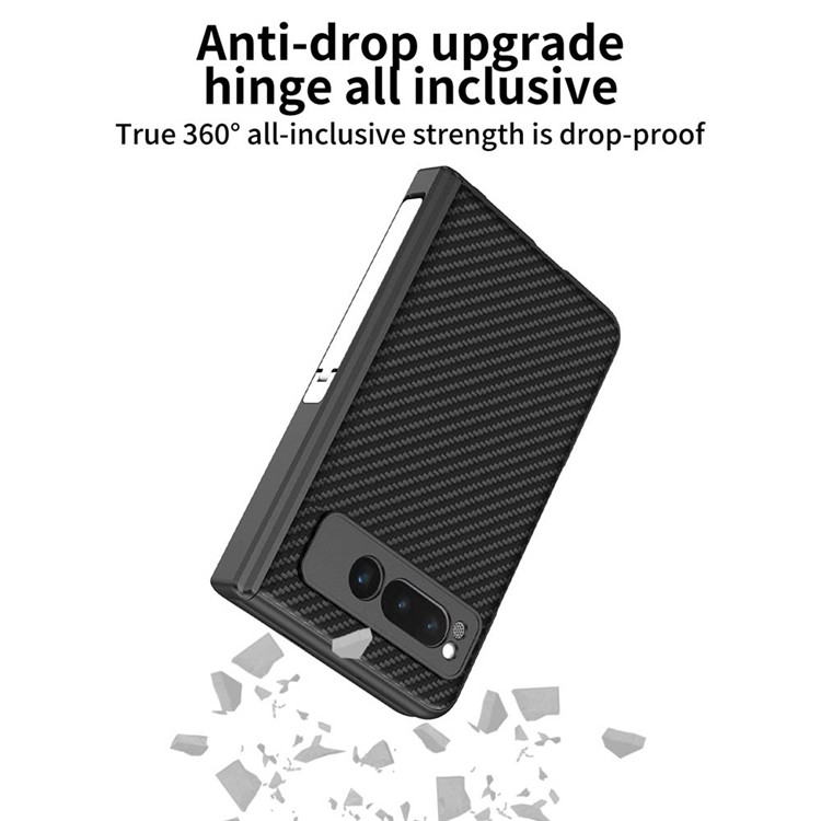 GKK GKK Mobilskal till Google Pixel Fold Kickstand PU-Läder Carbon - Svart