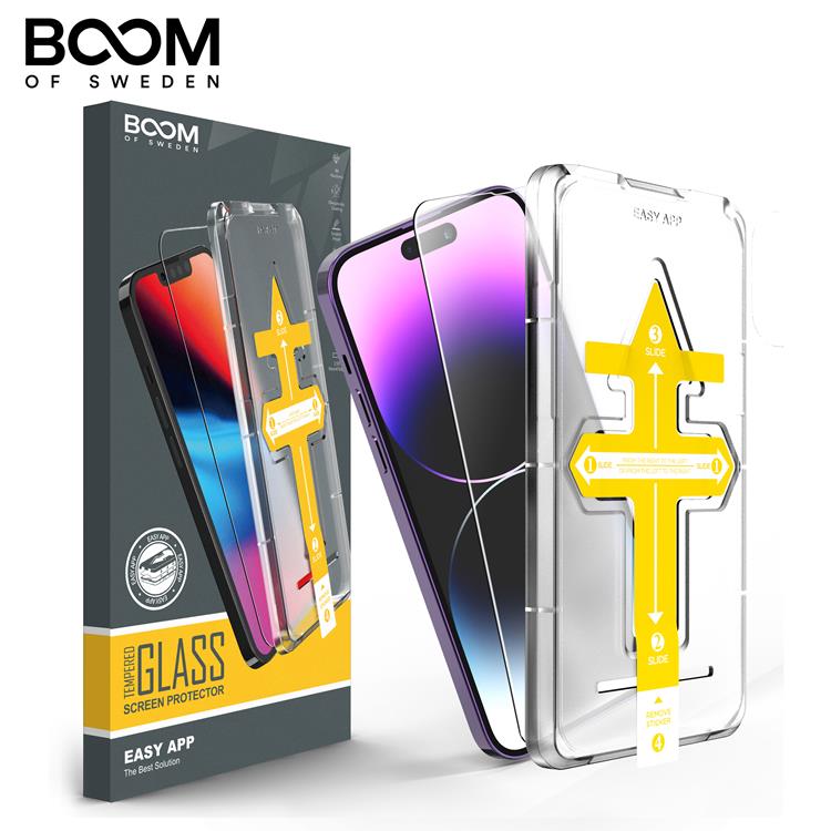 Boom of Sweden LIVSTIDSGARANTI - BOOM iPhone 14 Pro Härdat Glas Skärmskydd Clear - 2 Pack