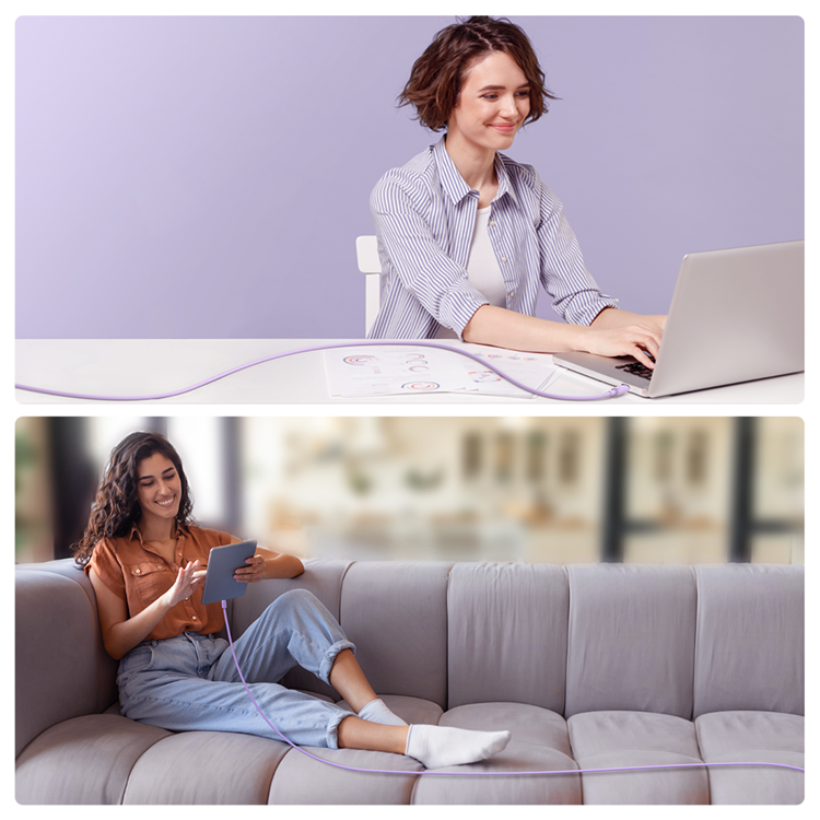 Joyroom Joyroom USB-C till USB-A kabel 3A 1.2m - Lila