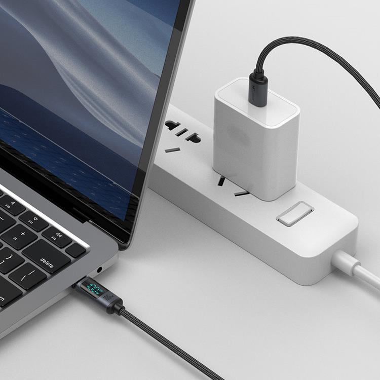 Joyroom Joyroom USB-C till USB-C kabel 100W med LED display 1.2m