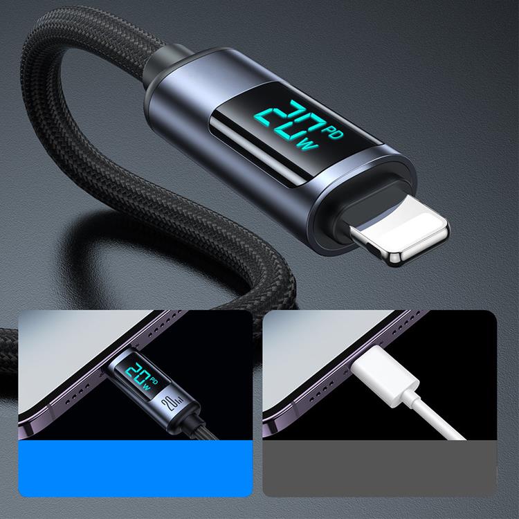Joyroom Joyroom USB-C till Lightning kabel 20W med LED display 1.2m