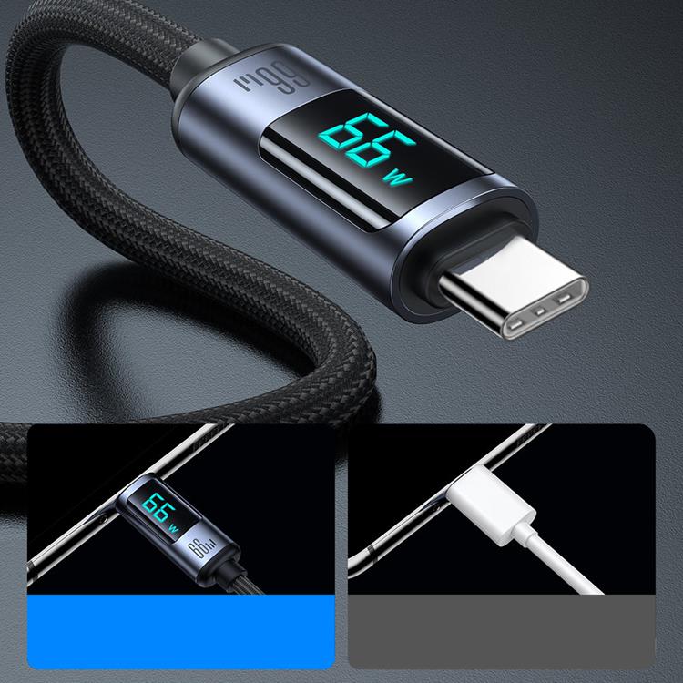 Joyroom Joyroom USB-C till USB-A kabel 66W med LED display 1.2m - Svart