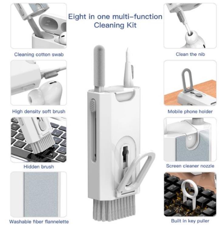 OEM 8-in-1 Cleaning Tool Kit med Brush - Rosa