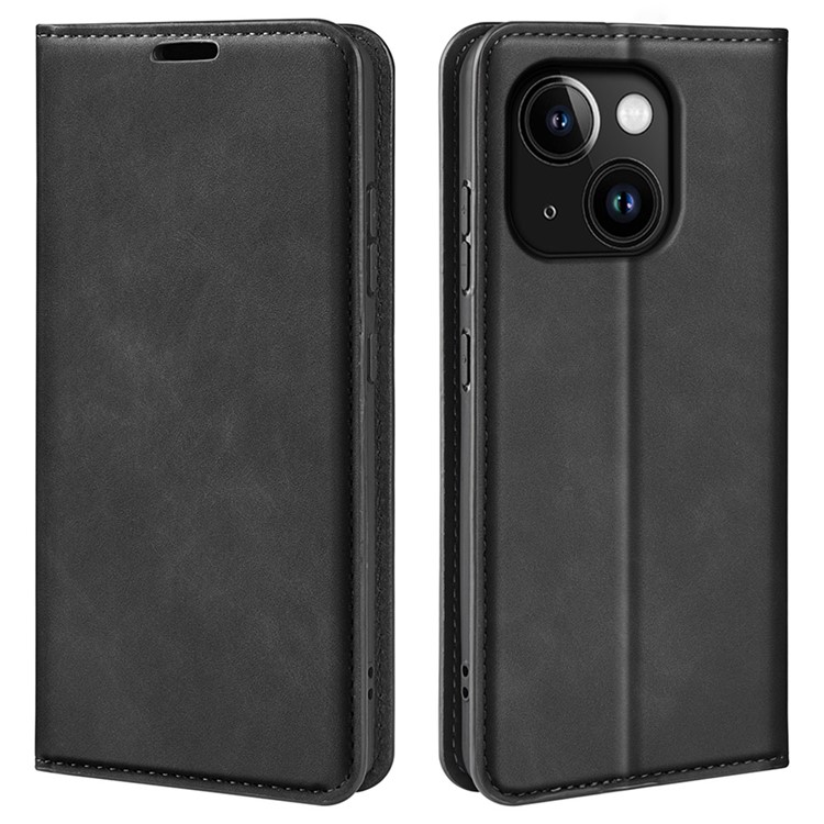 OEM iPhone 15 Plus Plånboksfodral Flip PU-Läder - Svart