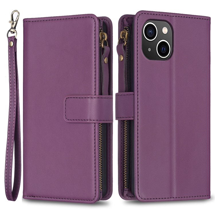 OEM iPhone 15 Plus Plånboksfodral Zipper Flip - Lavender