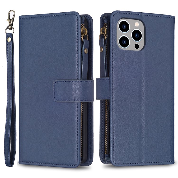 OEM iPhone 15 Pro Max Plånboksfodral Zipper Flip - Blå