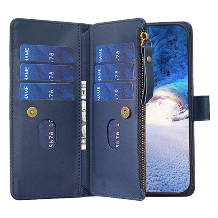 OEM iPhone 15 Pro Max Plånboksfodral Zipper Flip - Blå