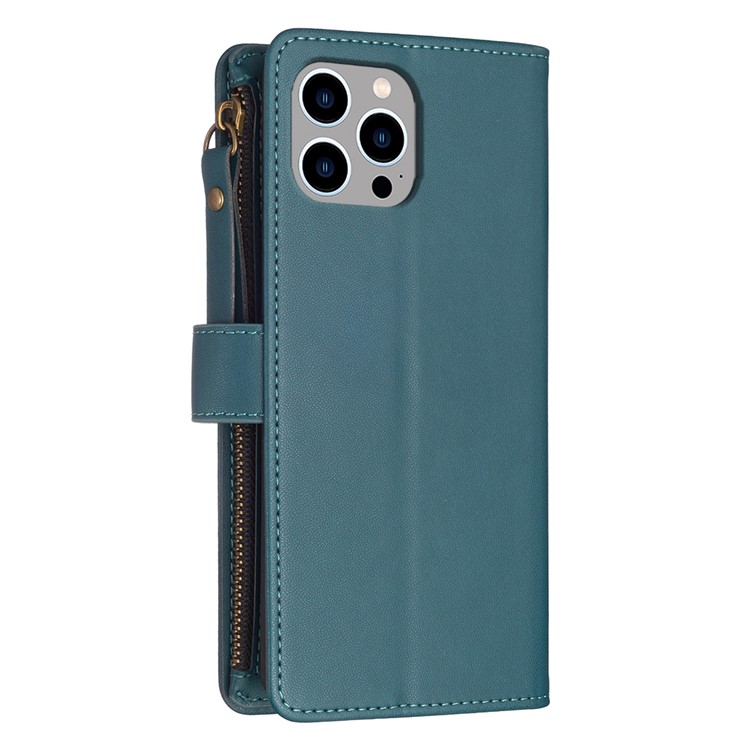 OEM iPhone 15 Pro Max Plånboksfodral Zipper Flip - Grön