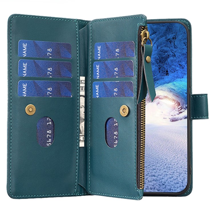 OEM iPhone 15 Pro Max Plånboksfodral Zipper Flip - Grön