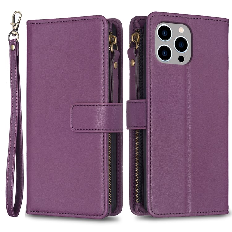 OEM iPhone 15 Pro Plånboksfodral Zipper Flip - Lavender