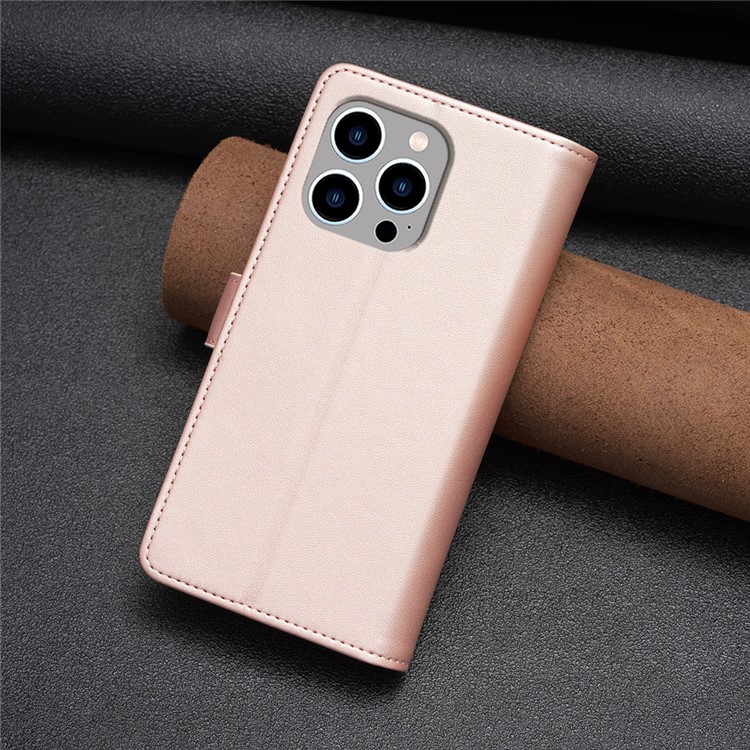 OEM iPhone 15 Pro Max Plånboksfodral Zipper Flip - Rosa Guld