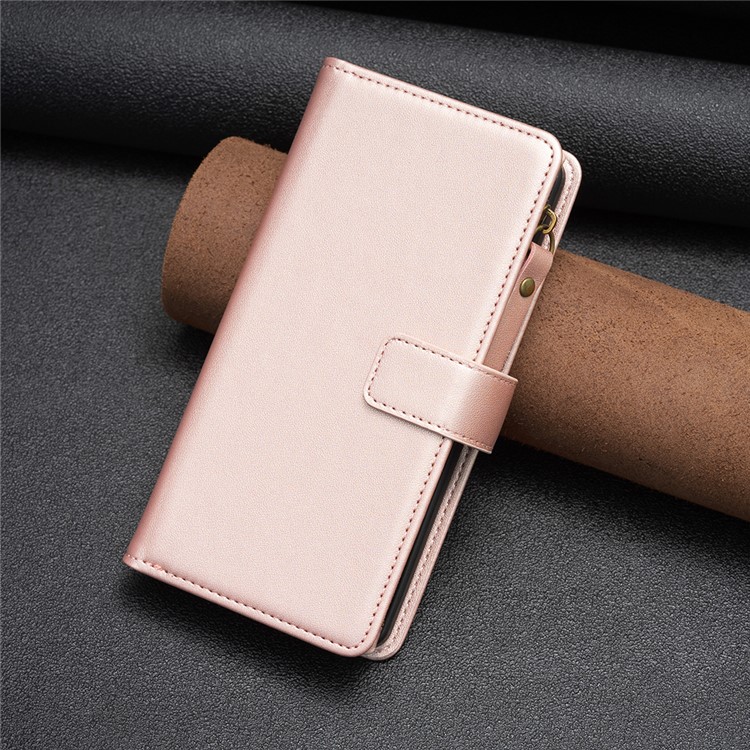 OEM iPhone 15 Pro Max Plånboksfodral Zipper Flip - Rosa Guld